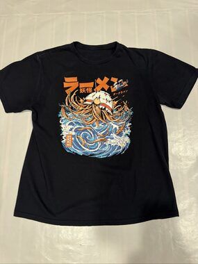 Men’s Dark Ramen Japanese Yokai Graphic T-Shirt – Black – Large